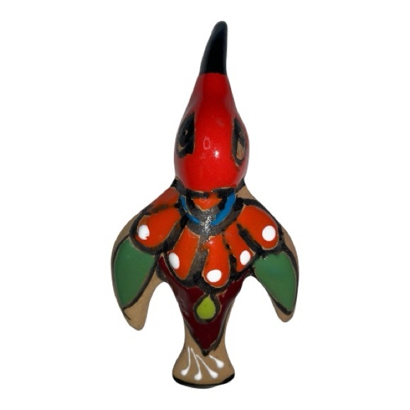 Other - Talavera Style Mexico Vibrant Multicolor Ceramic Bird Figurine Folk Art